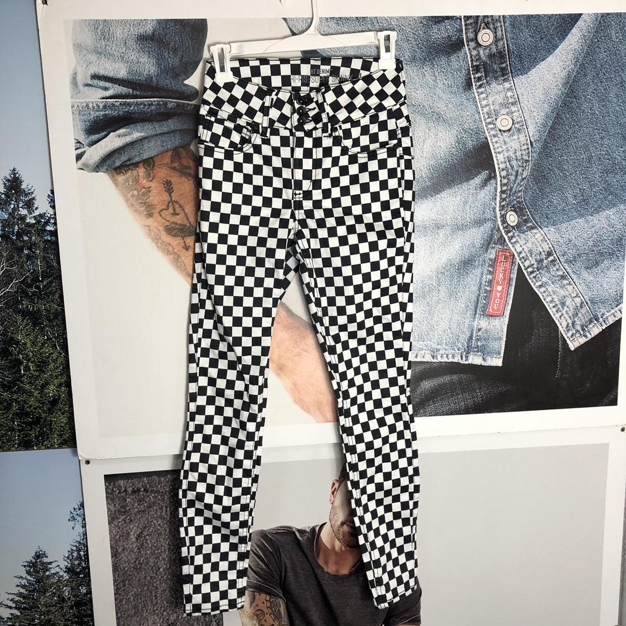 Hot Topic Women's Black and White Jeans Depop
