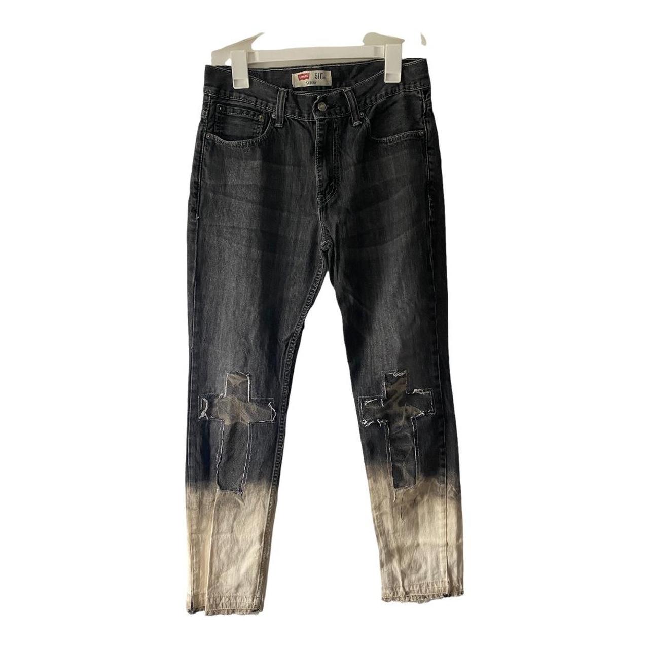 CUSTOM CHROME HEARTS jeans on 511 levi's 🤯 hand - Depop