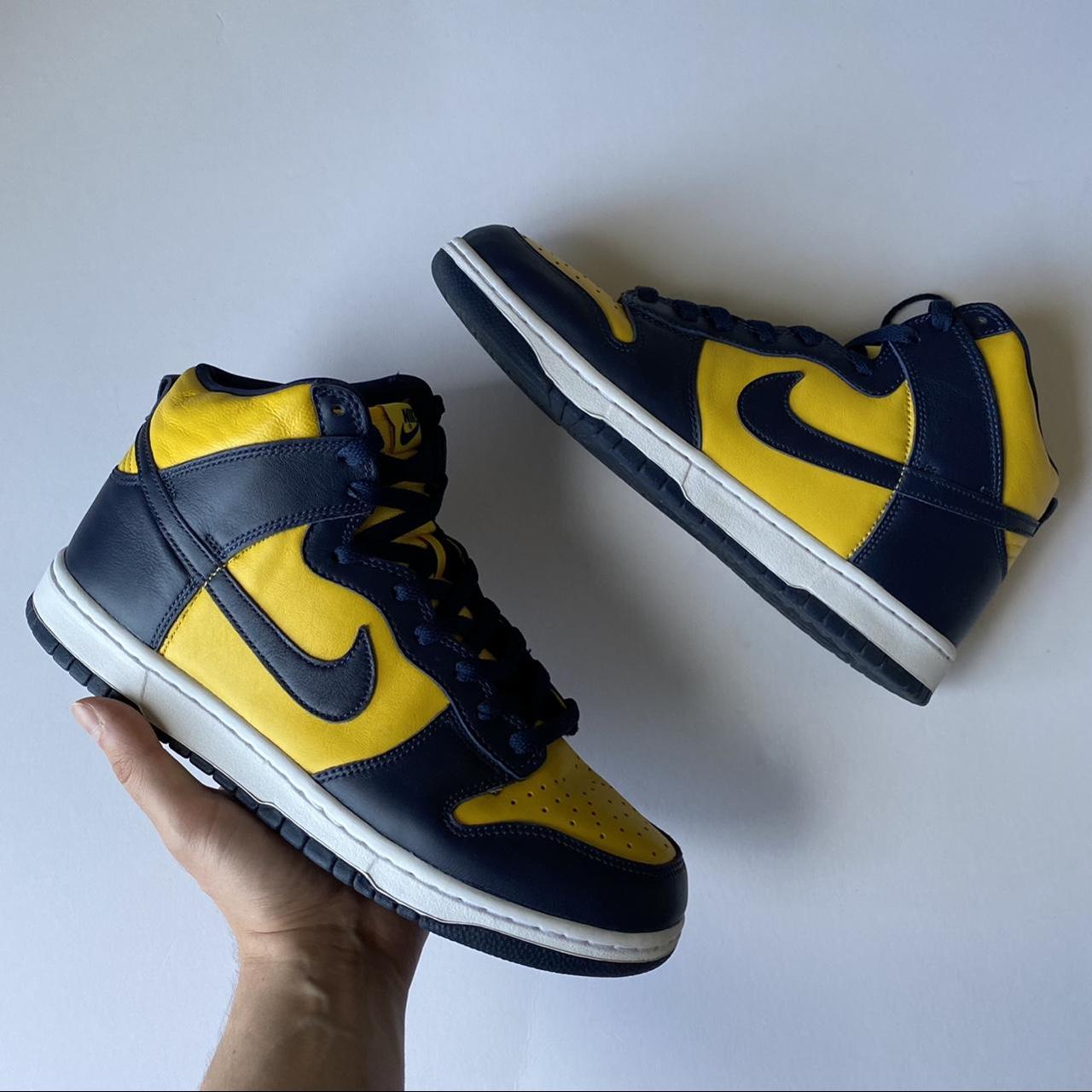 Nike Dunk High Michigan 💛💙 Size 10 Purchased from... - Depop