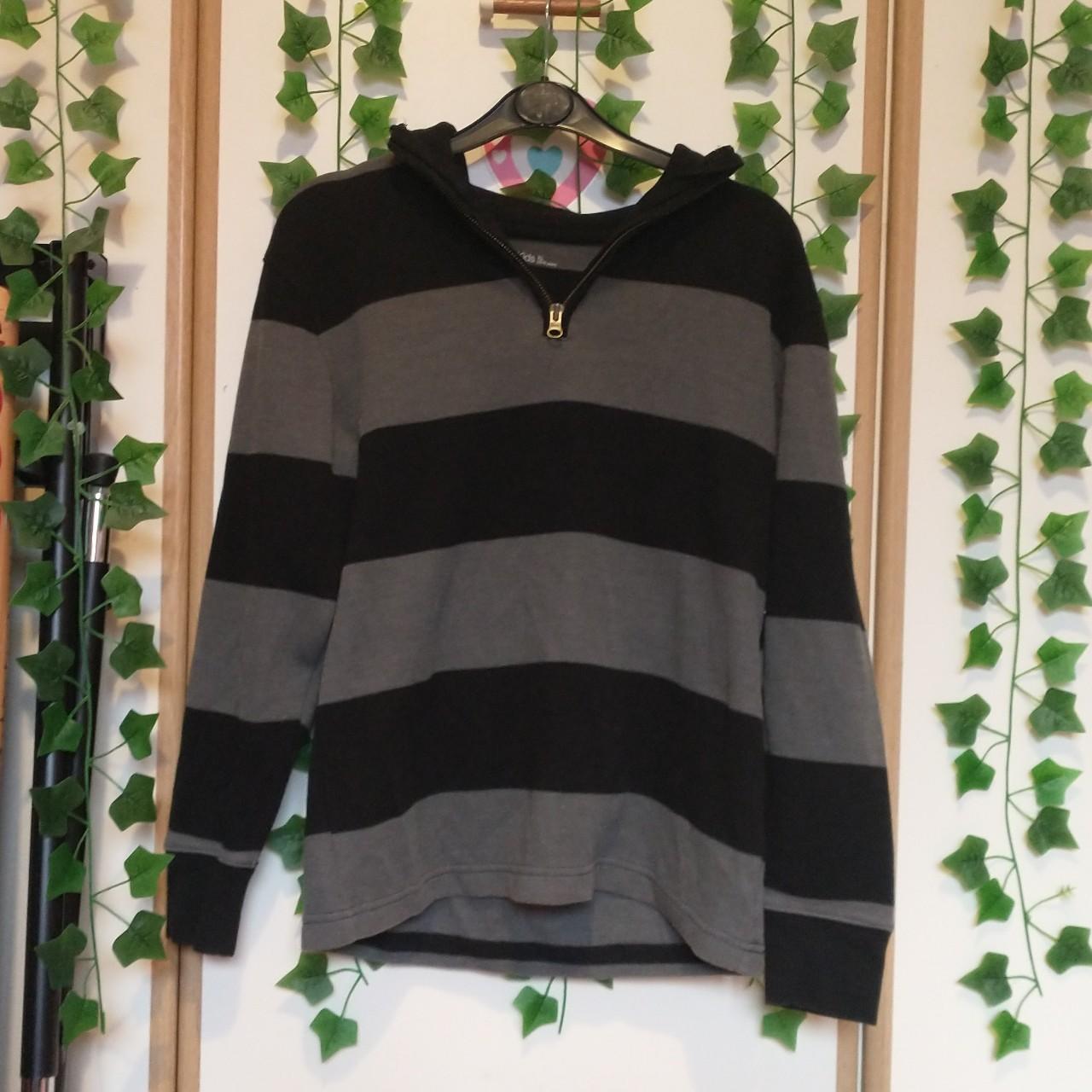 Black and grey striped jumper :) worn once, perfect... - Depop