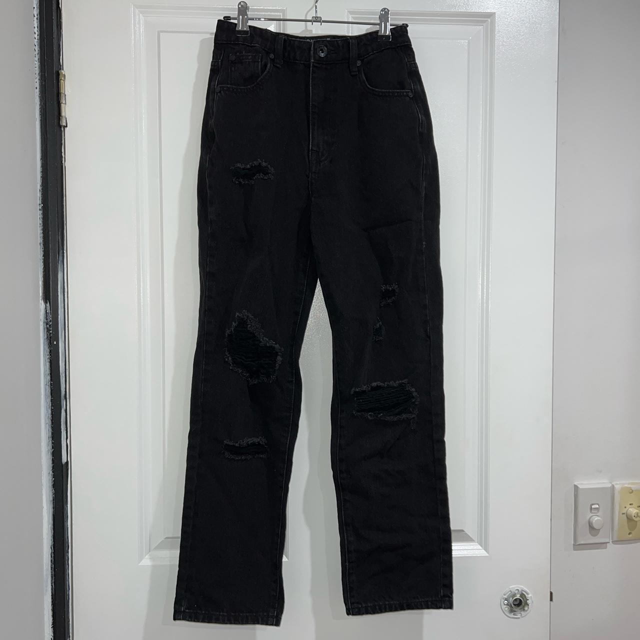 SILENT THEORY black straight leg jeans with... Depop