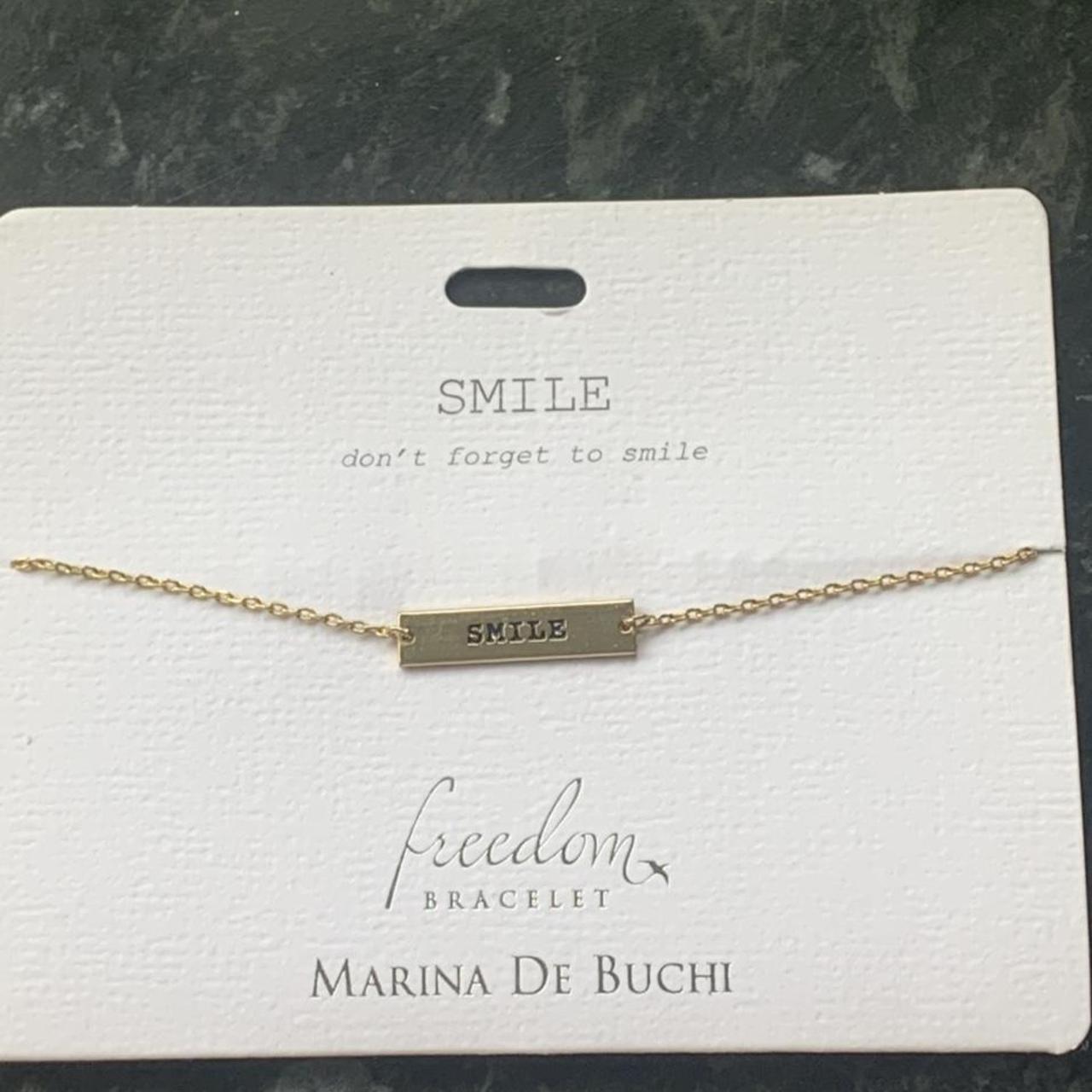 Marina De Buchi gold plated engraved plaque smile ... - Depop