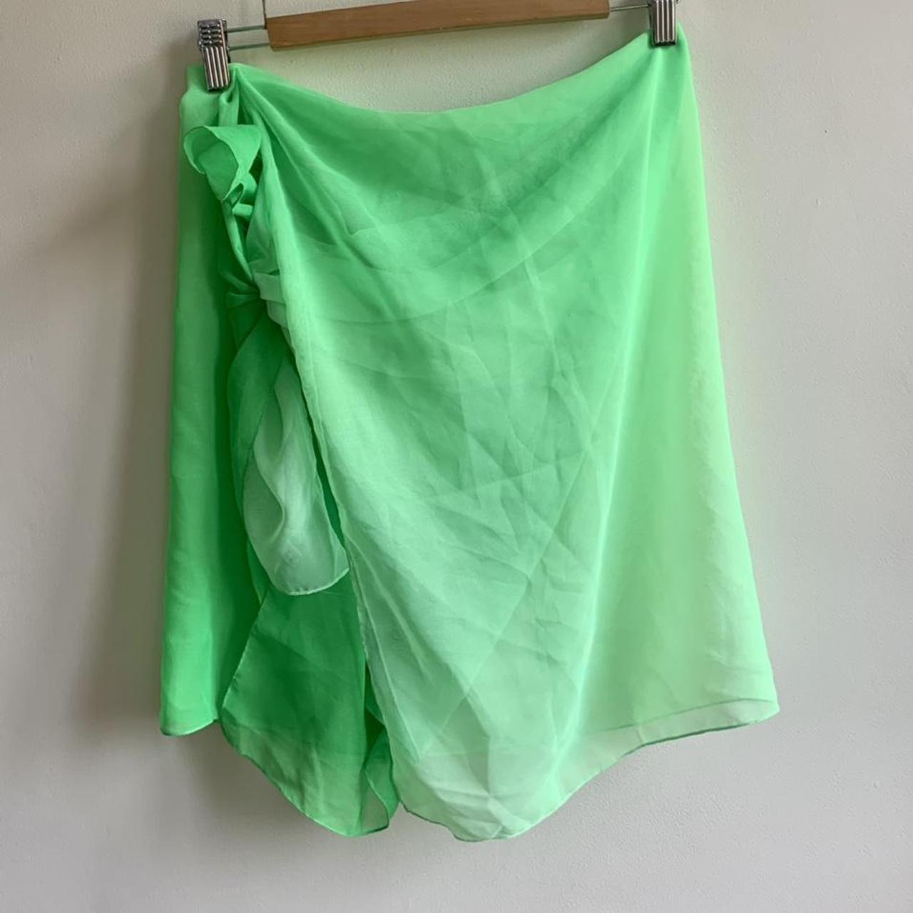 Fluro green lime ombré sarong cover up - can be worn... - Depop