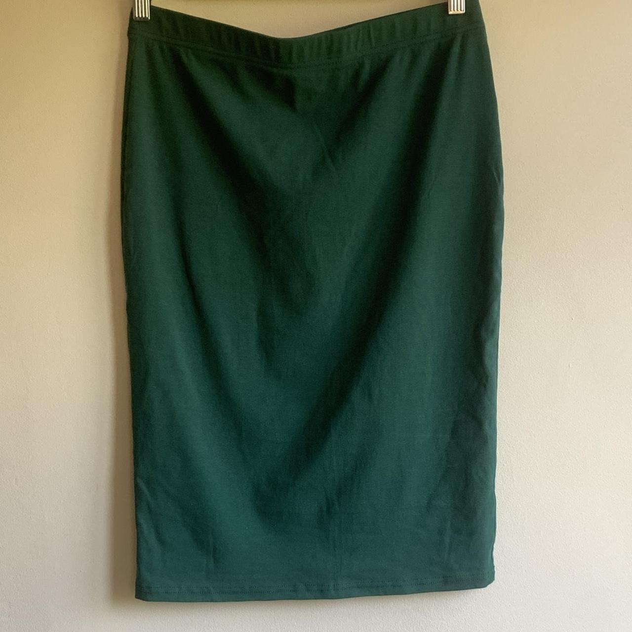 Pencil Tube Skirt Jersey Bottle/ Emerald green Size... - Depop