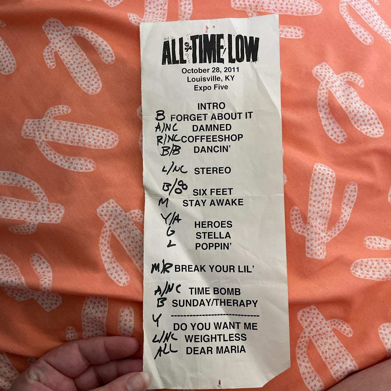 all time low setlist Depop