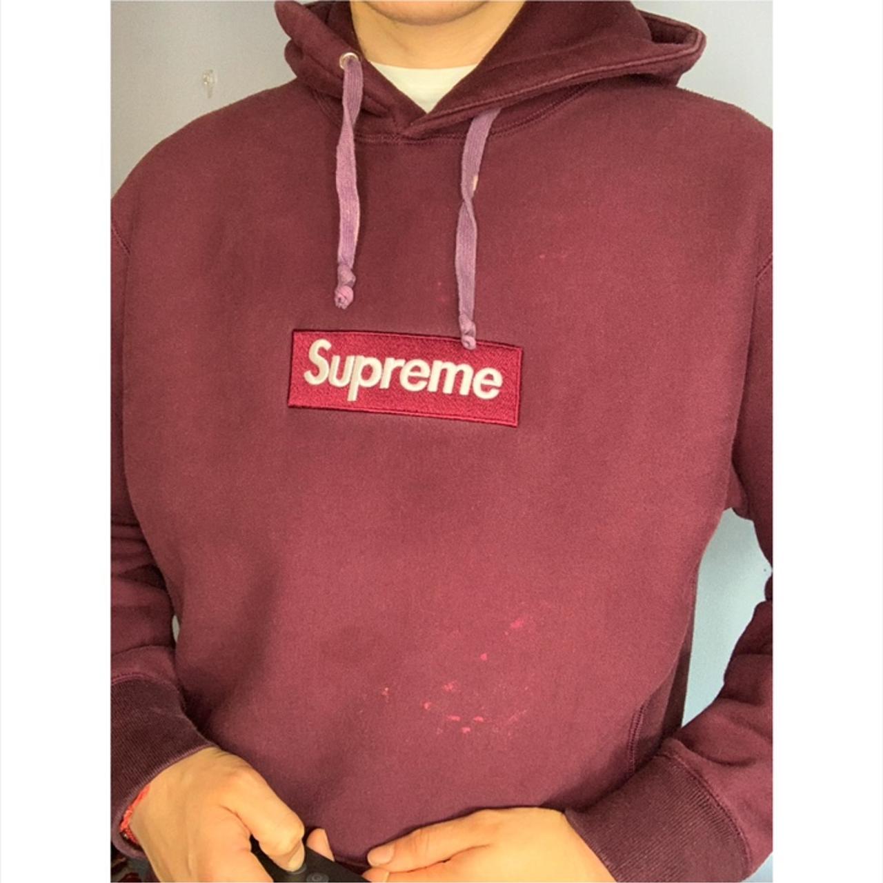 supreme burgundy hoodie