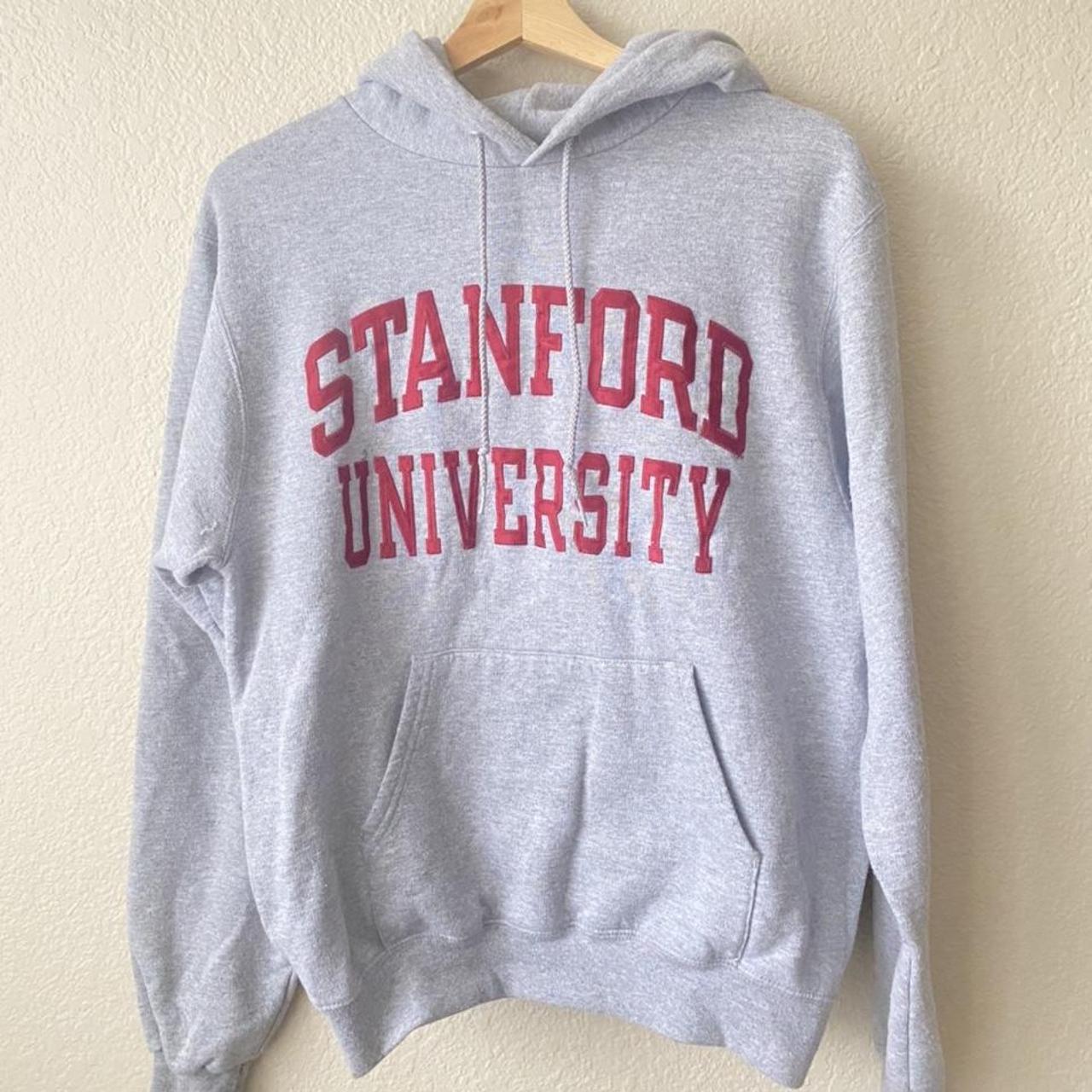 grey/maroon stanford hoodie width (armpit to... - Depop