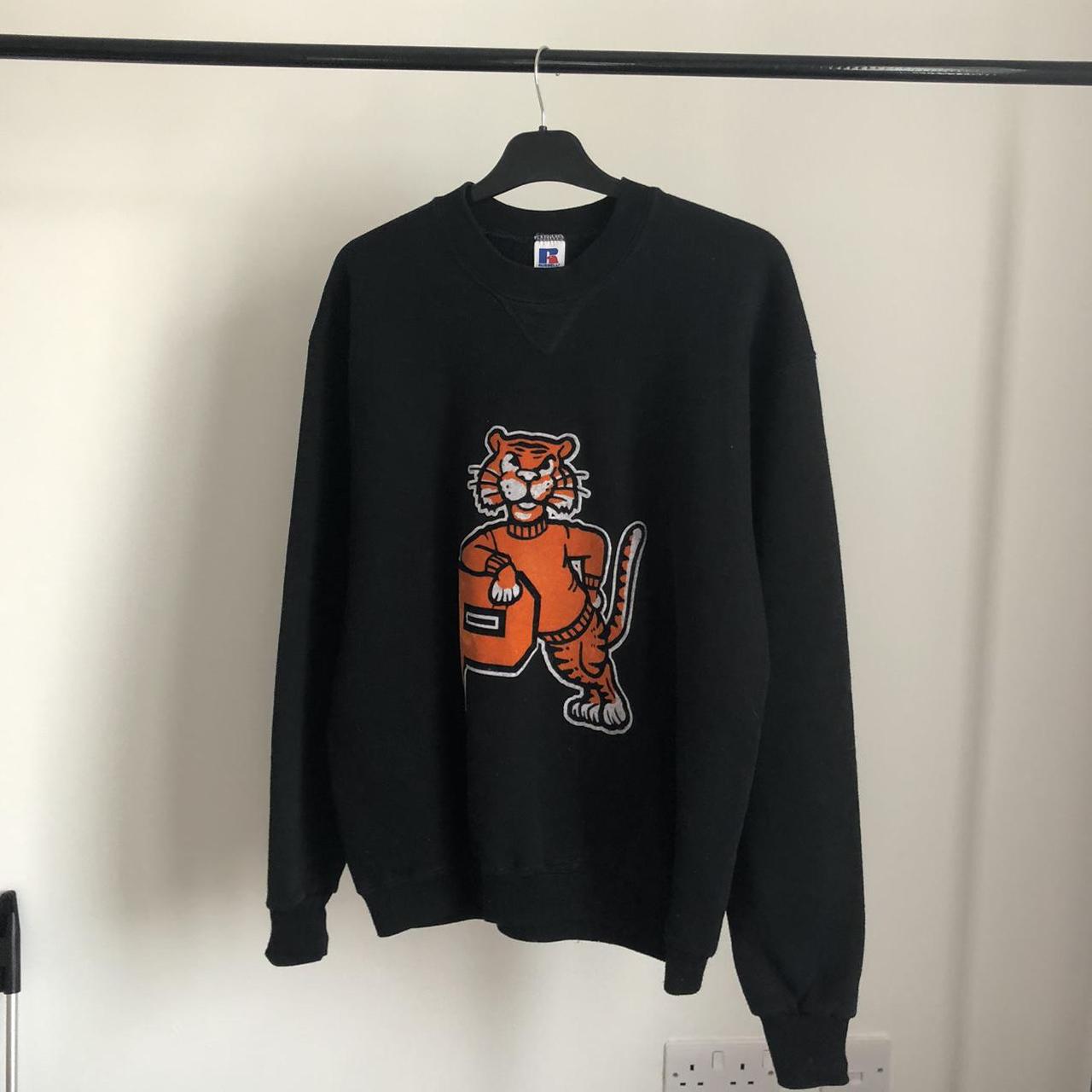 Black Vintage American Sports Team Jumper Size L... - Depop