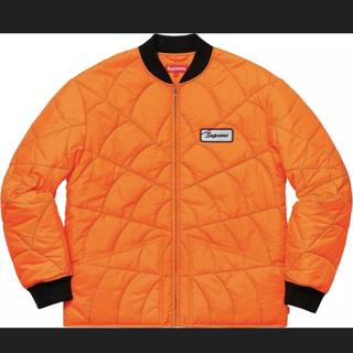 Supreme Spider Web Quilted Work Jacket Original... - Depop