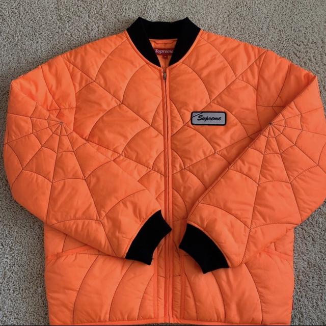 Supreme Spider Web Quilted Work Jacket Original... - Depop