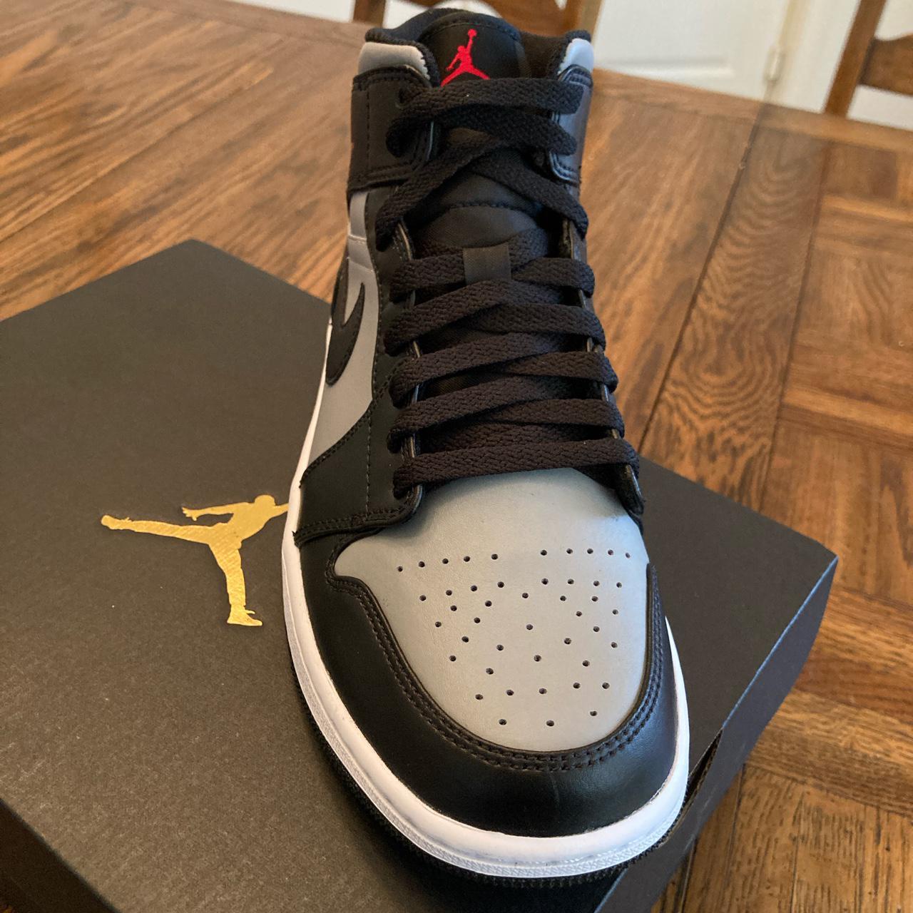 Air Jordans 1 Mid Shadow Blackgym Redparticle Depop