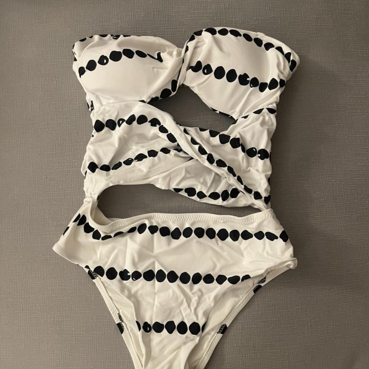 Derek Lam One Piece Polka Dot Swimsuit Size XS... - Depop