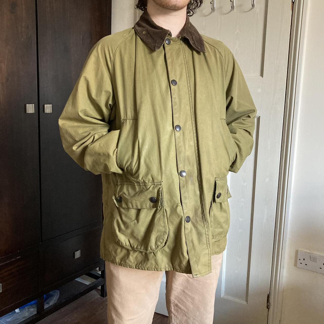 Vintage Barbour Bedale jacket. Lovely olive colour.... - Depop