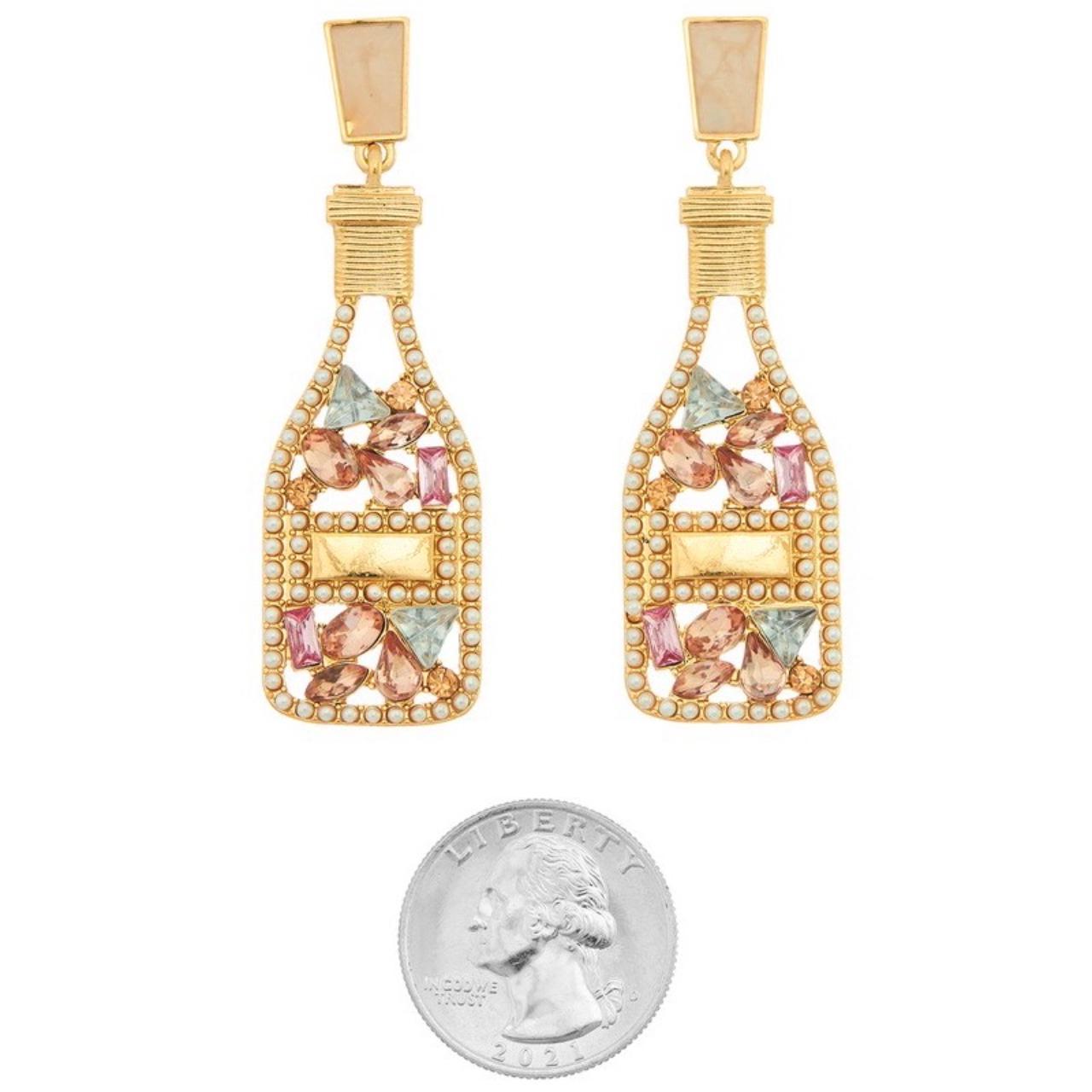 Product Image 2 - Holiday champagne bottle drop earrings.