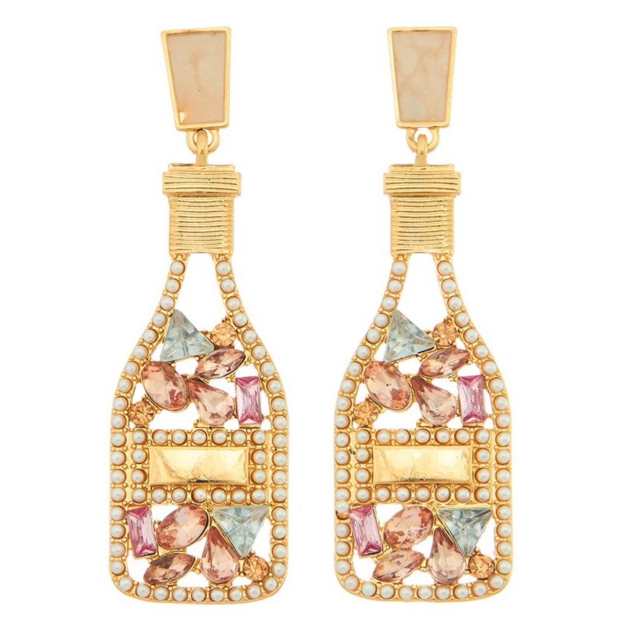 Product Image 1 - Holiday champagne bottle drop earrings.