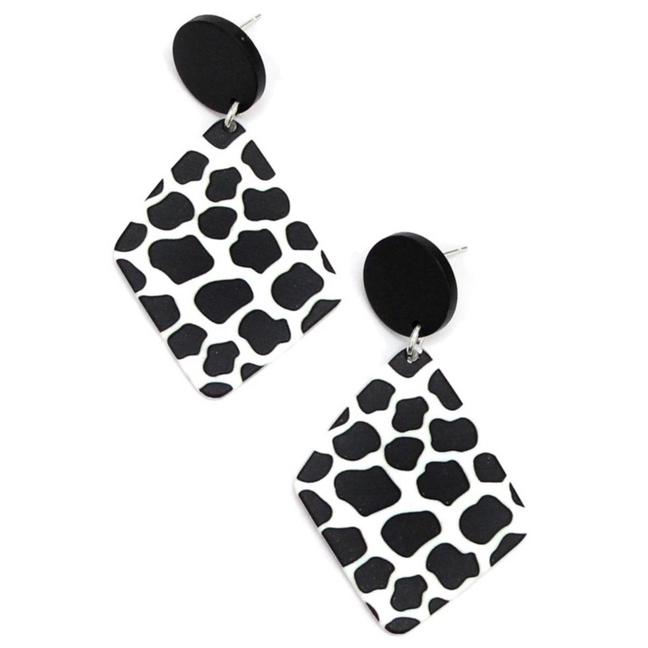 Product Image 1 - Animal print square dangle earrings.