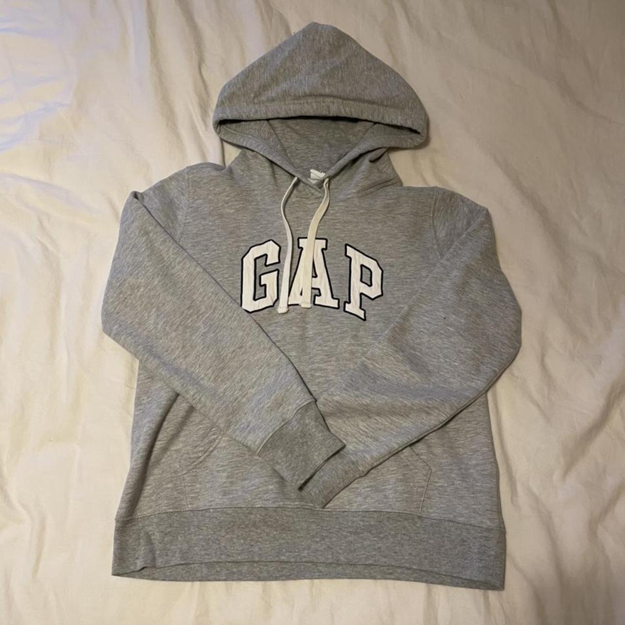 GAP classic logo hoodie in grey and white🤍 Size M-... - Depop