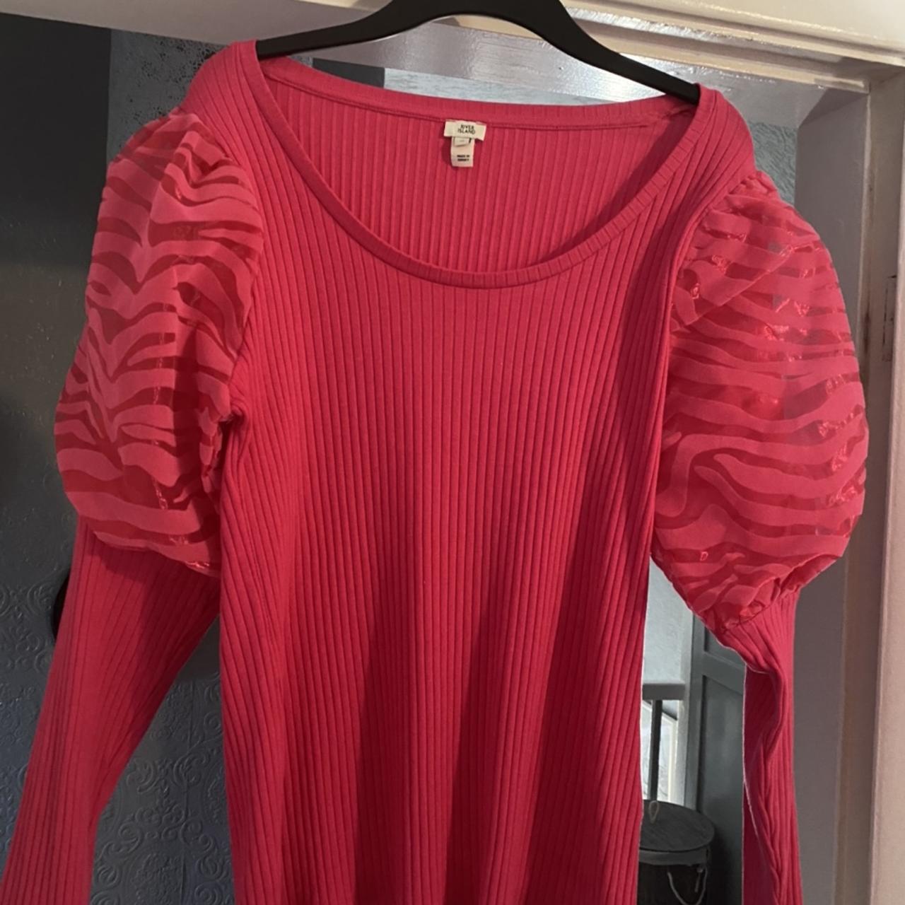 River Island Women's Pink Tshirt Depop