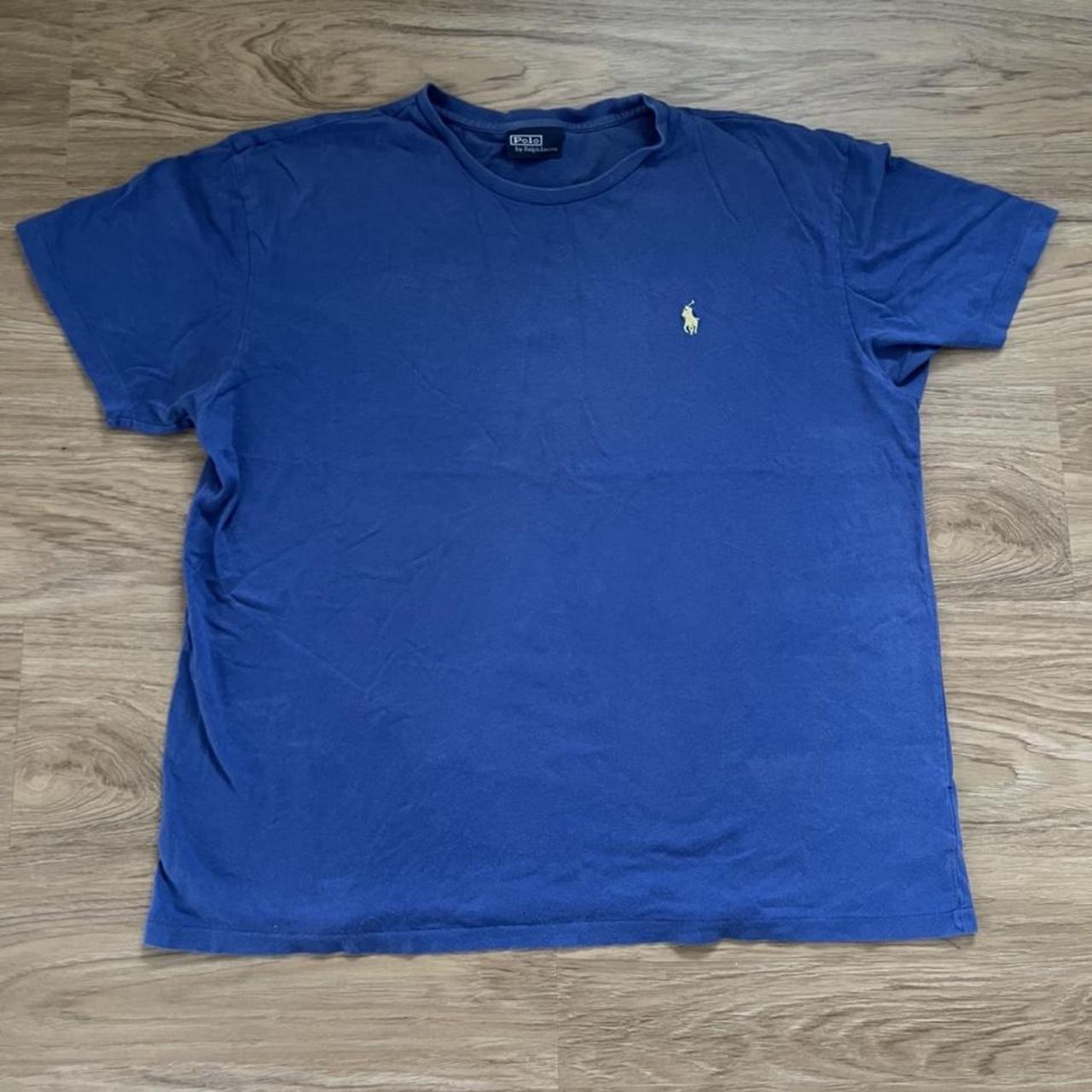 Ralph Lauren Men's Blue and Yellow T-shirt | Depop