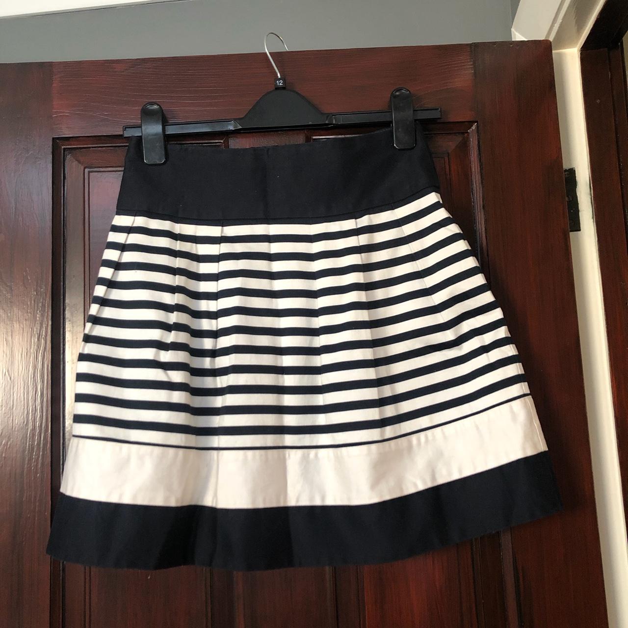 Primark women’s striped skater skirt zip up... Depop