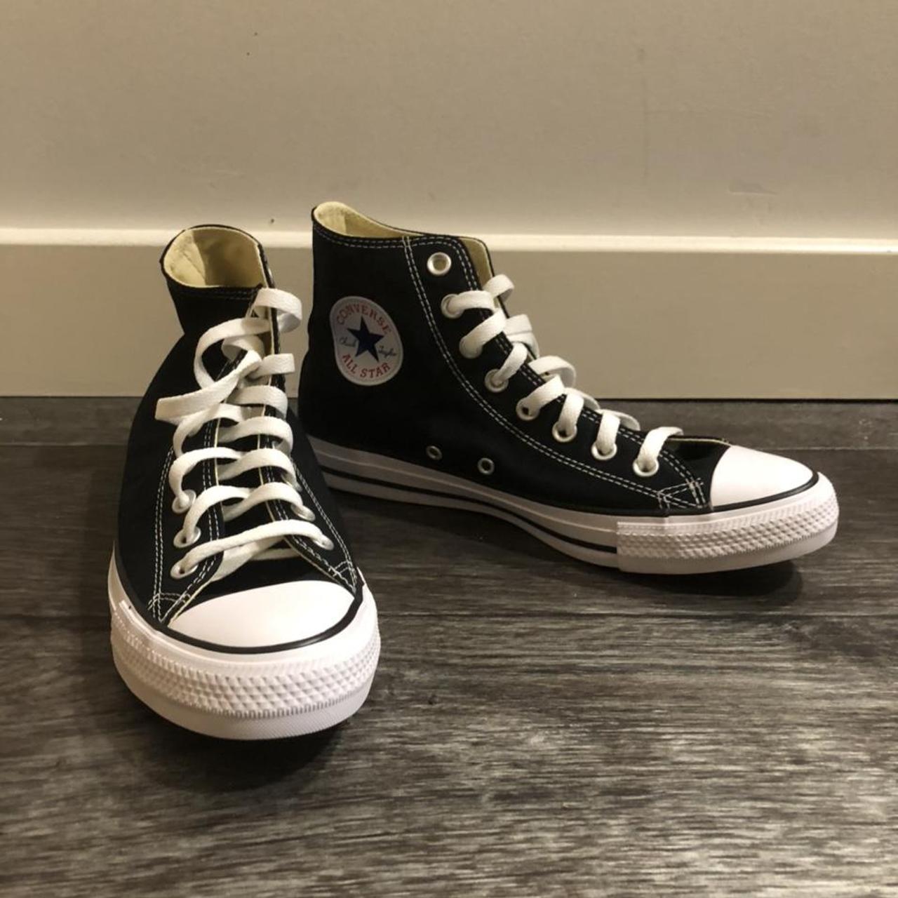 converse black high tops size 7