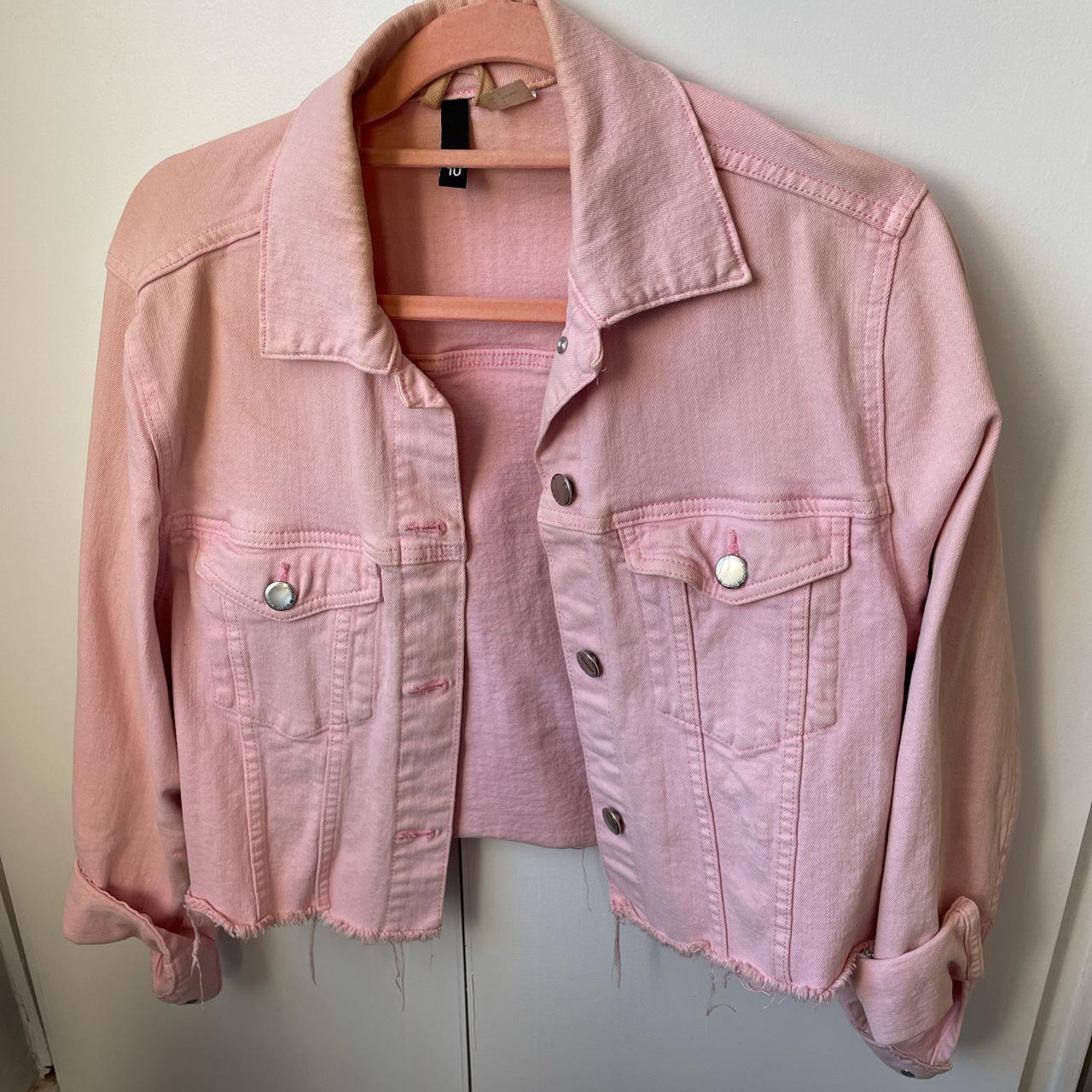 h&m pink denim jacket