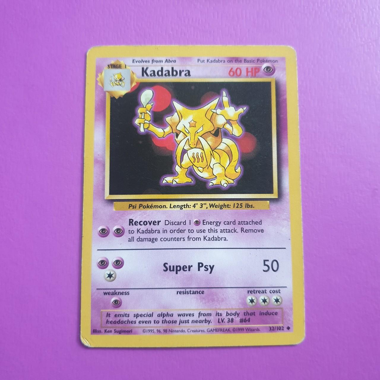 Kadabra 1995 Pokemon Trading Card. Great condition. - Depop