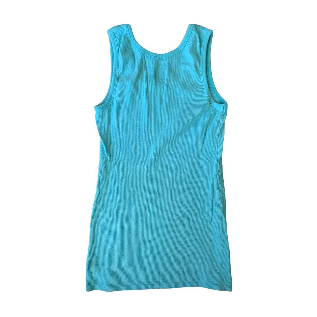 teal-ribbed-tank-top-size-s-by-gap-2000s-style-depop