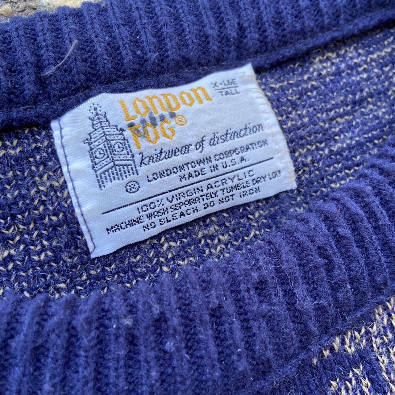 London Fog Men's Blue and Yellow Jumper (2)