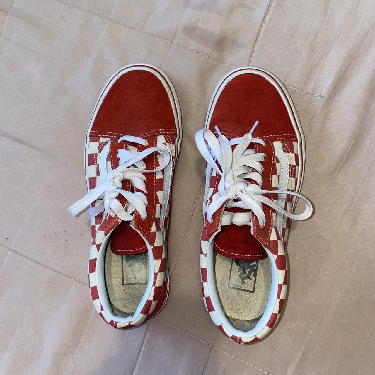 Red & white checkered old skool womens Vans ‼️ u can... - Depop