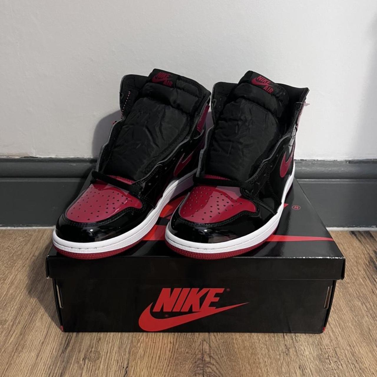 Patent Leather Air Jordan Bred Toe Fake Air Jordan Retro High OG