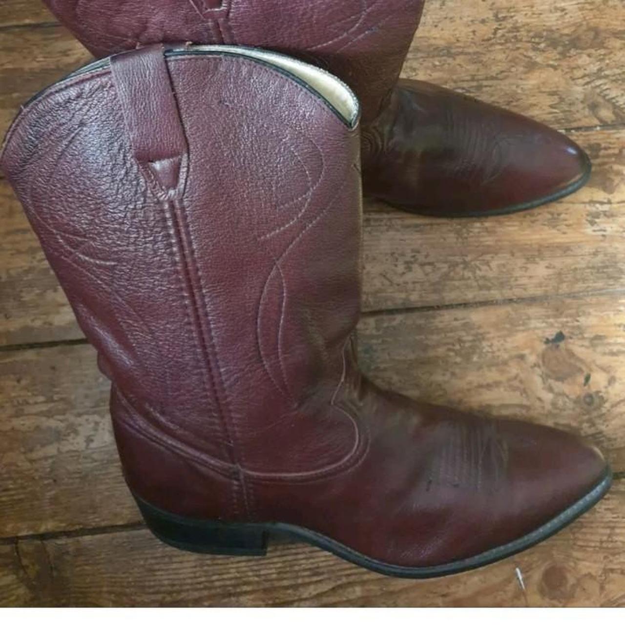 Men's Red and Burgundy Boots (2)