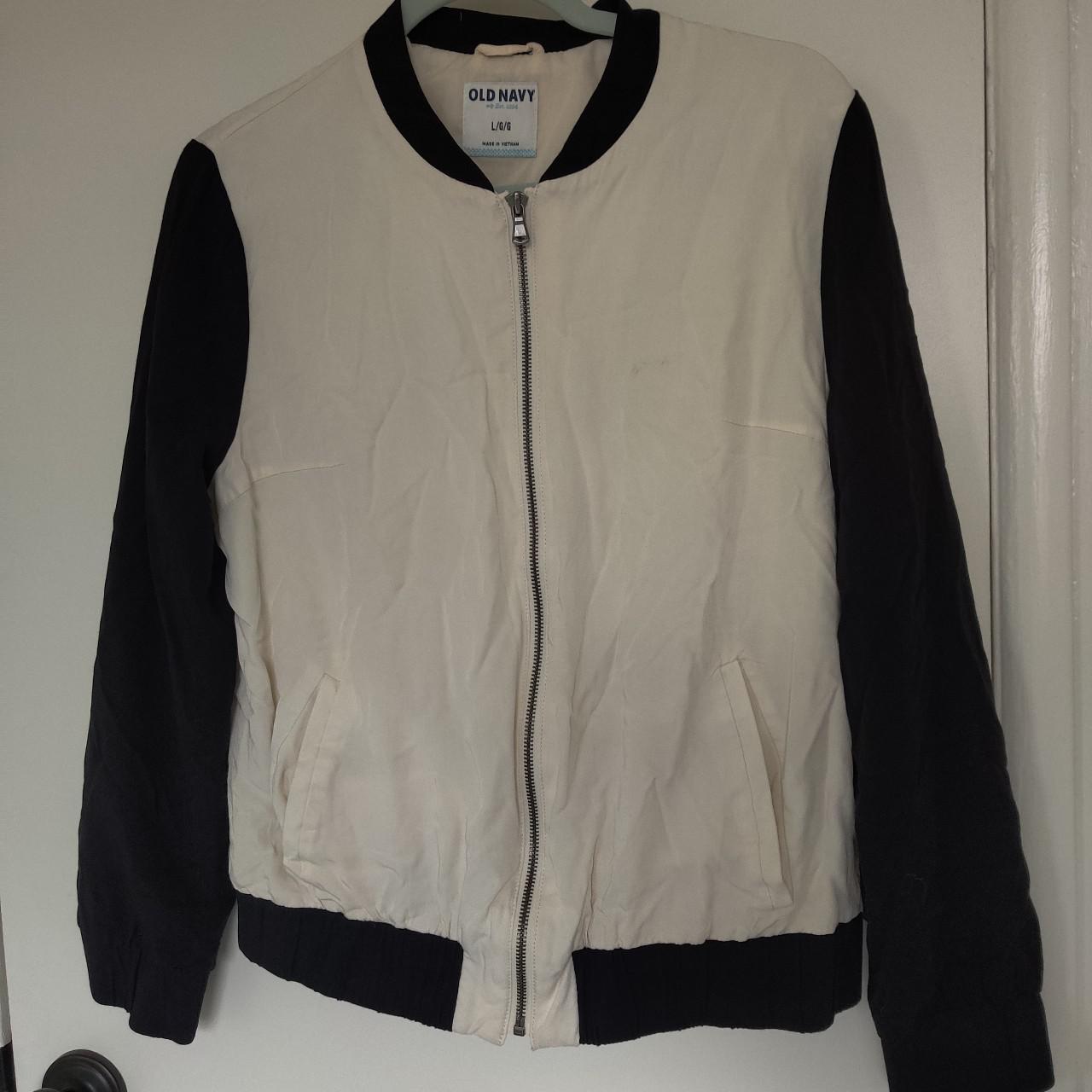 Old Navy Women's Black and White Jacket Depop