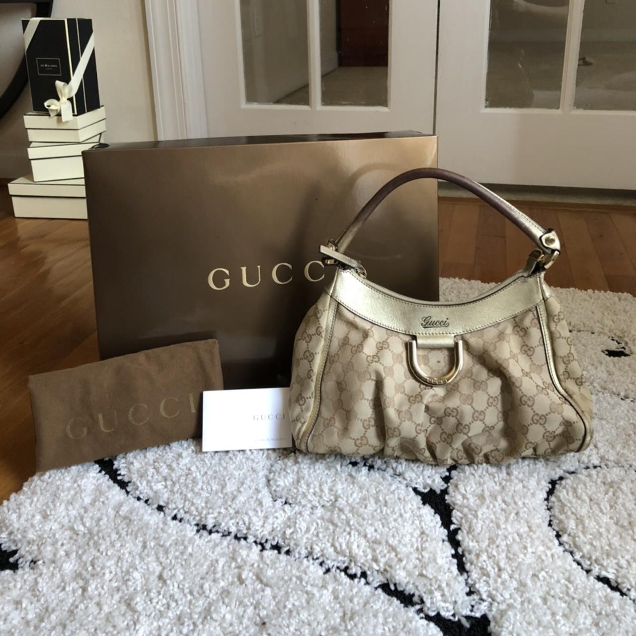 Gucci Beige/Brown GG Canvas and Leather Abbey D-Ring Tote Gucci | TLC