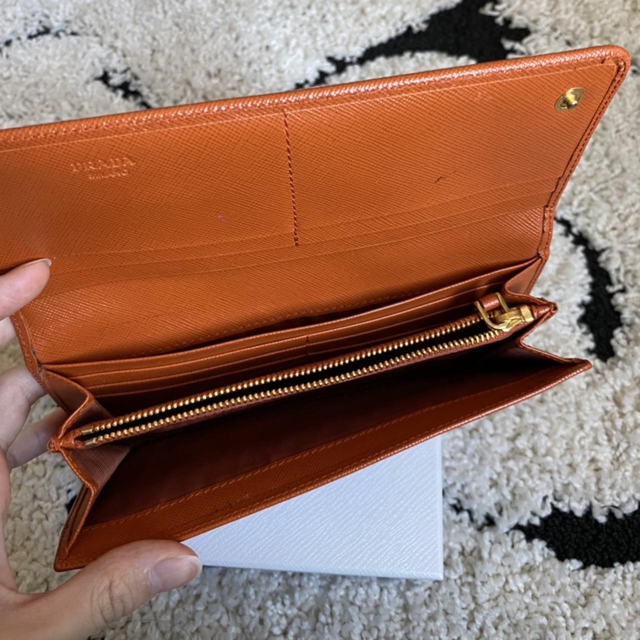 Prada orange clearance wallet