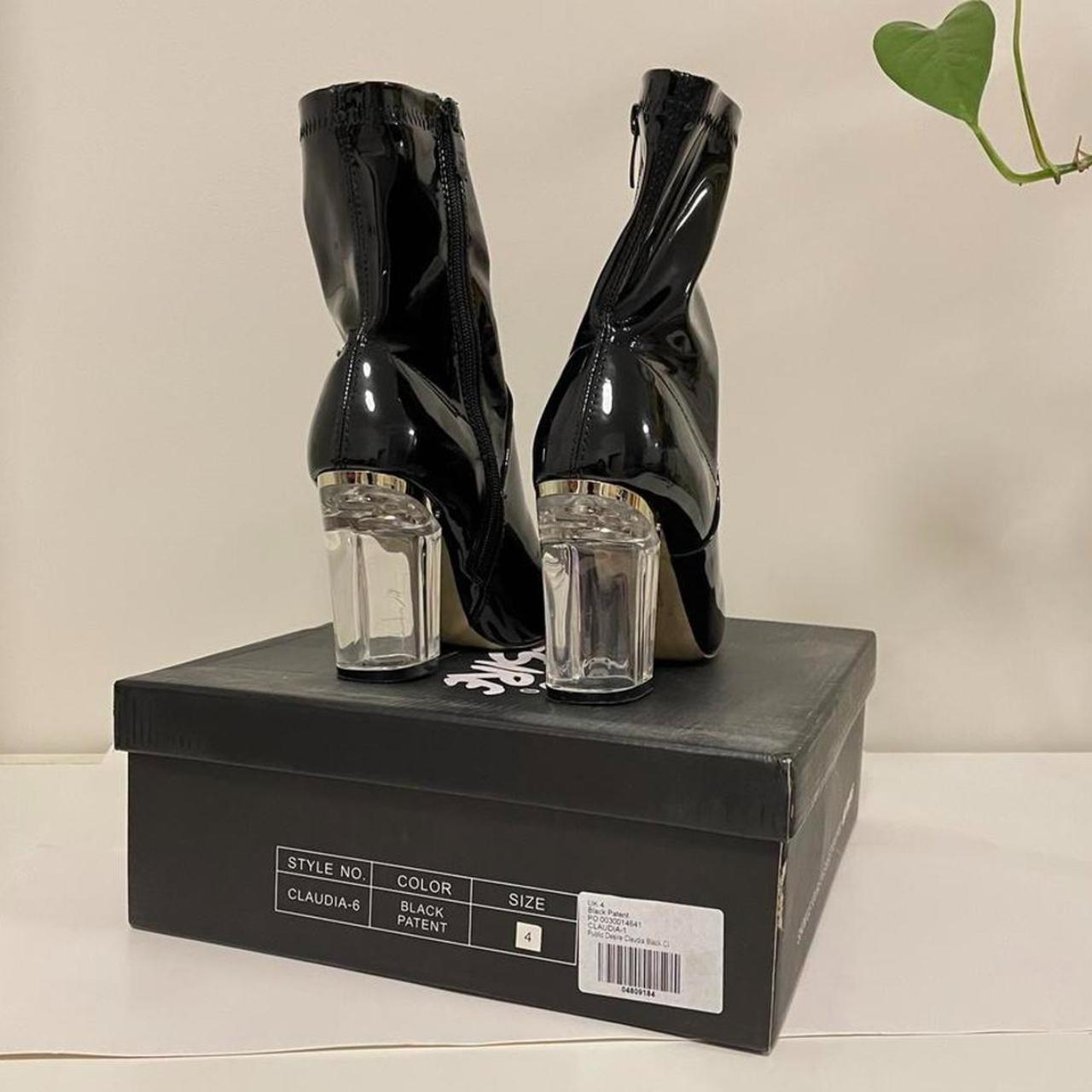 PUBLIC DESIRE CLAUDIA BLACK PATENT BOOT WITH