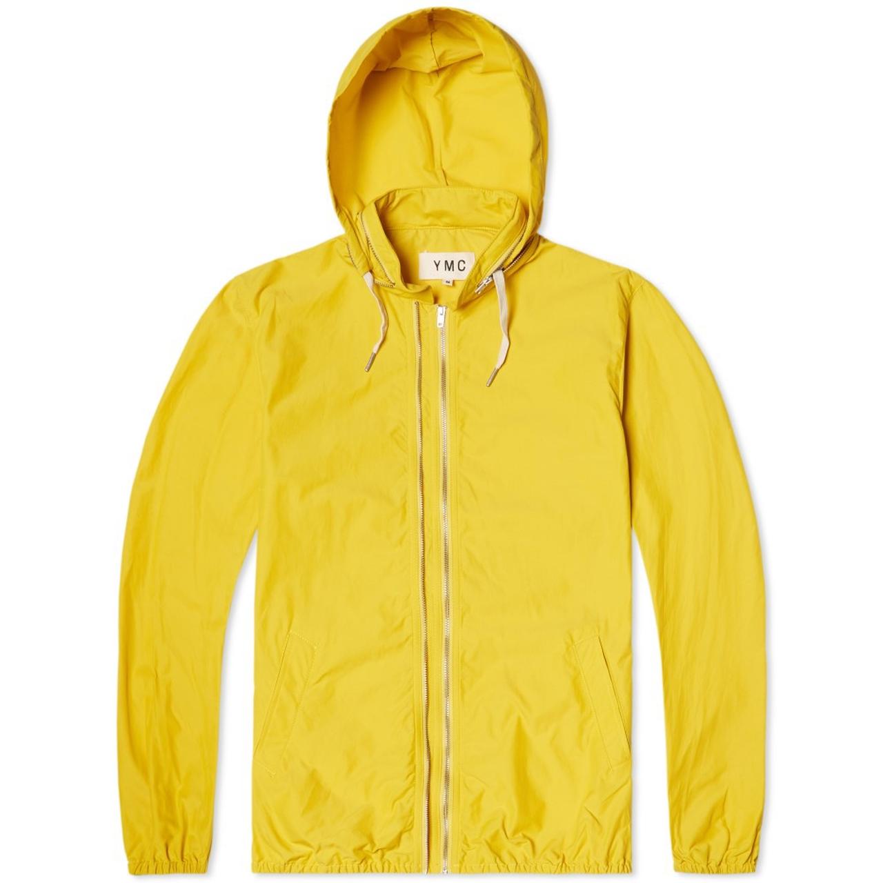 Yellow YMC double zip jacket with hood in... - Depop