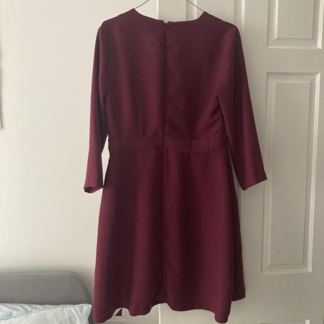 Banana Republic Women's Burgundy and Pink Dress | Depop