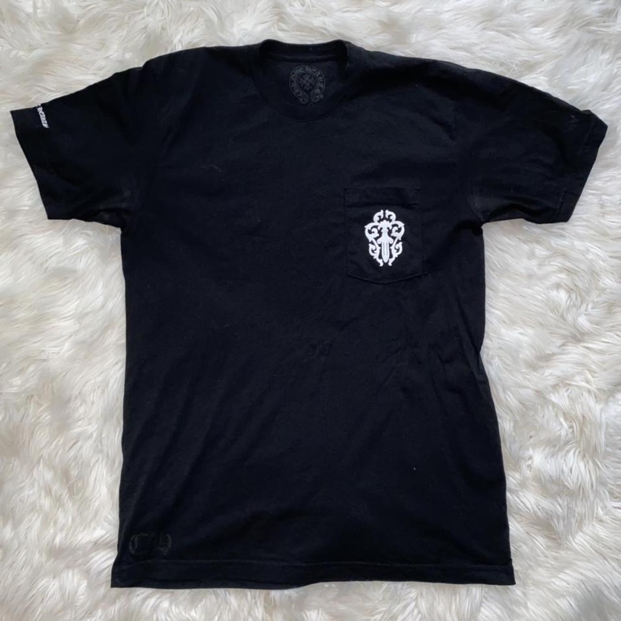 AUTHENTIC CHROME HEARTS TEE Size large Black... - Depop