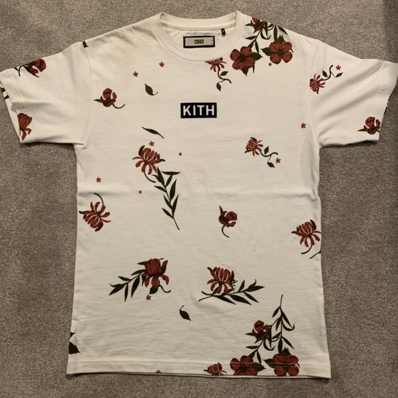 Kith Floral Classic Tee Rare Kith box logo design,... - Depop