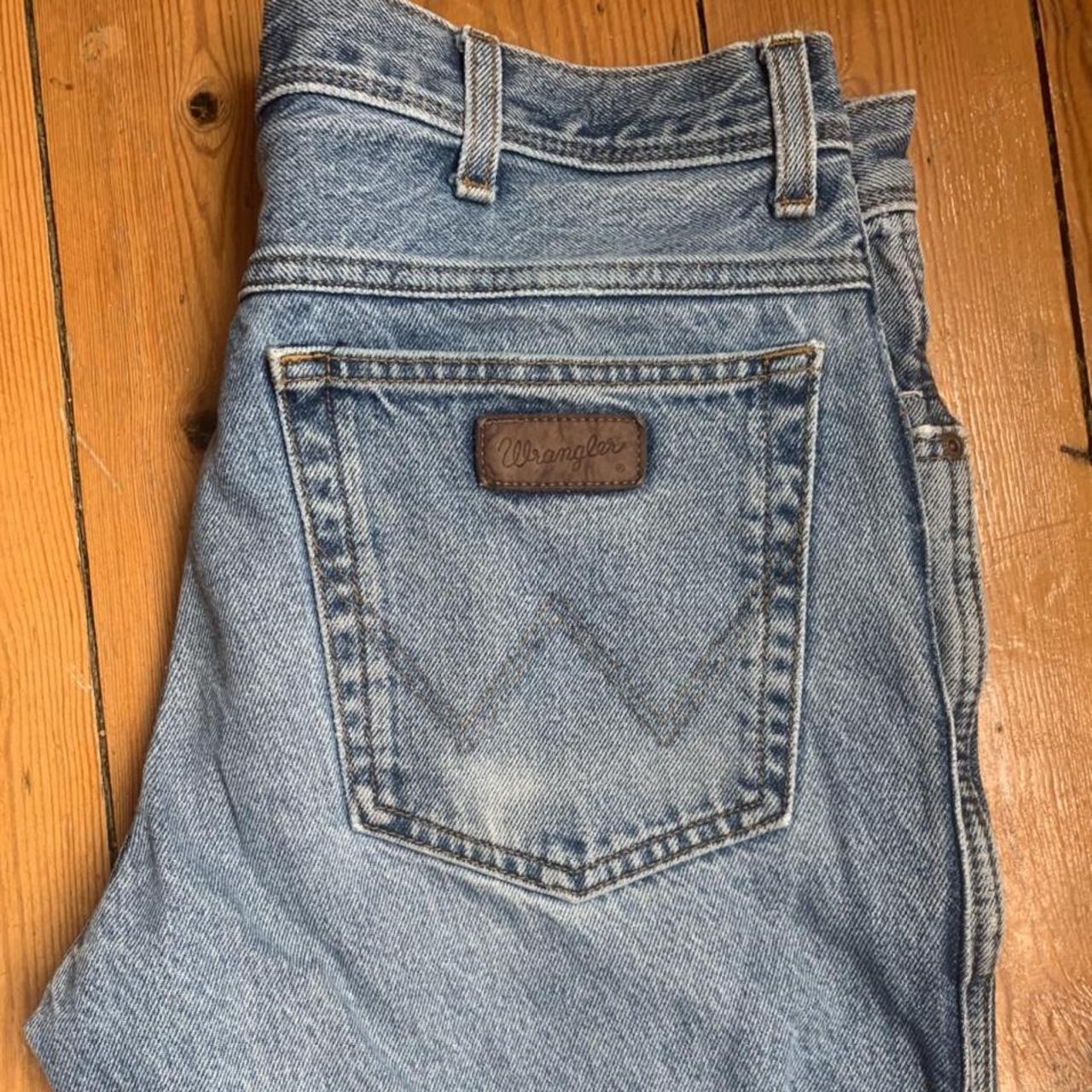 Blue Wrangler jeans, regular fit. These jeans are... - Depop