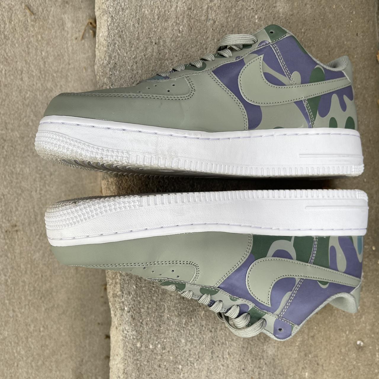 Nike Airforce 1 level 8 green and grey combo. Good - Depop