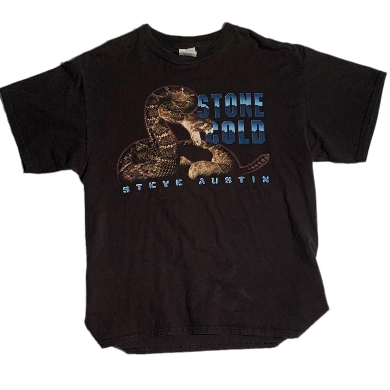 Men's Black Stone Cold Steve Austin Retro Rattlesnake T-Shirt