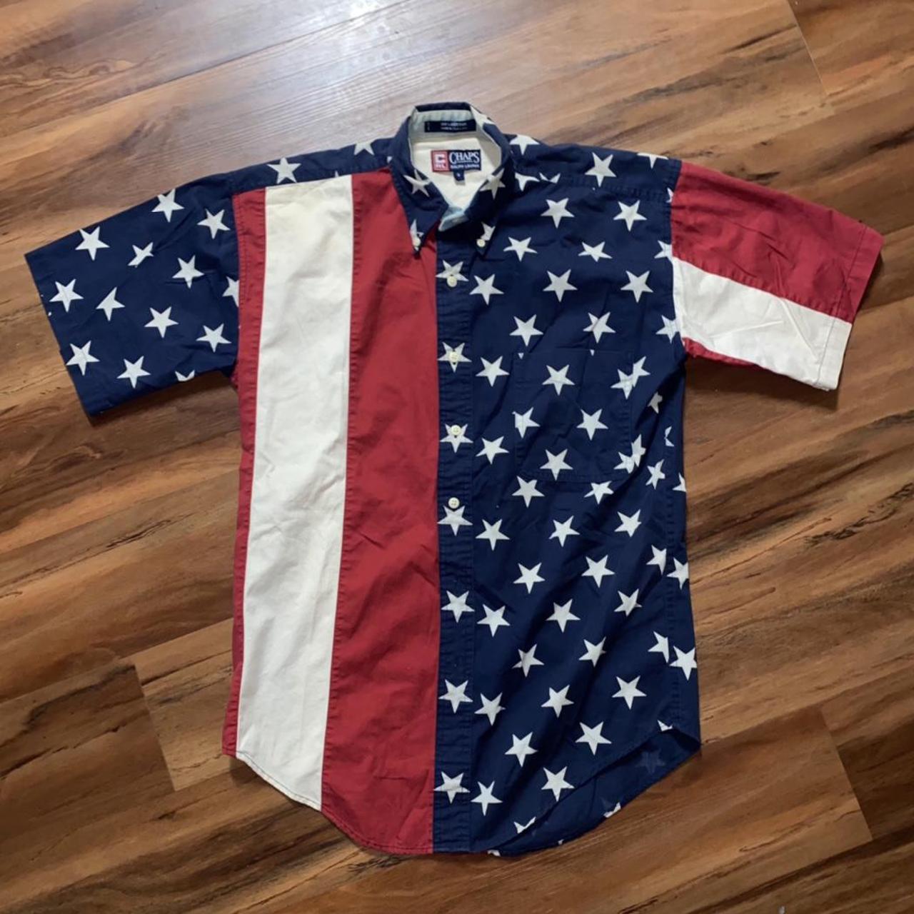 chaps Ralph Lauren vintage American flag shirt size - Depop