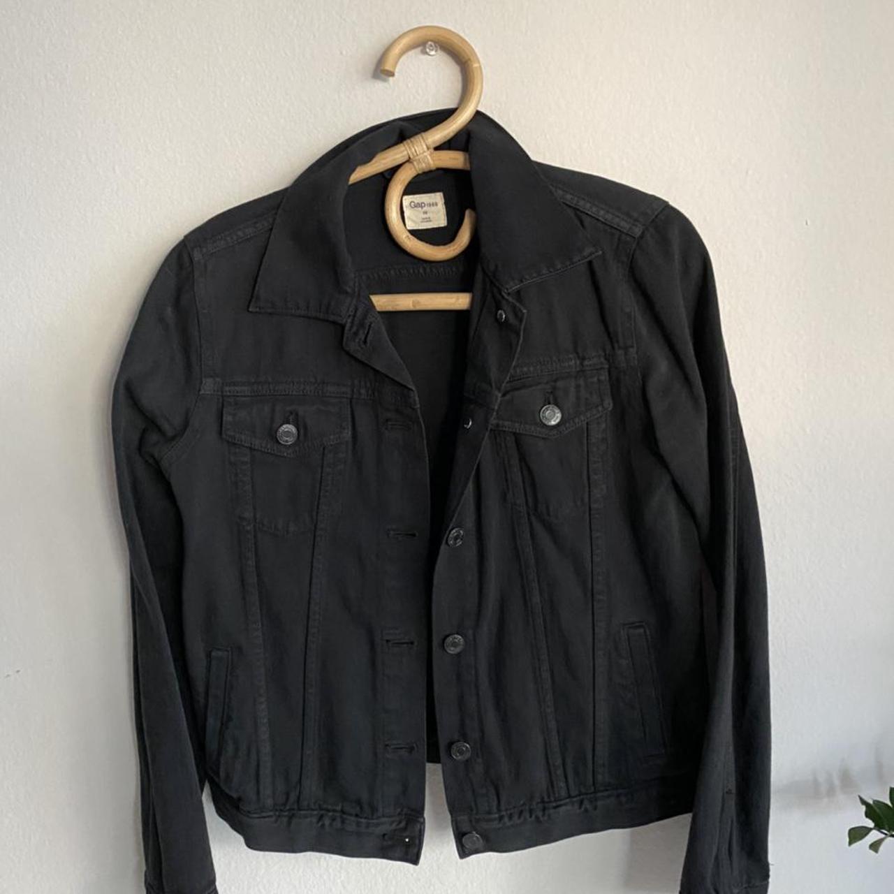 GAP Black denim jacket. Size XS. Excellent quality... - Depop