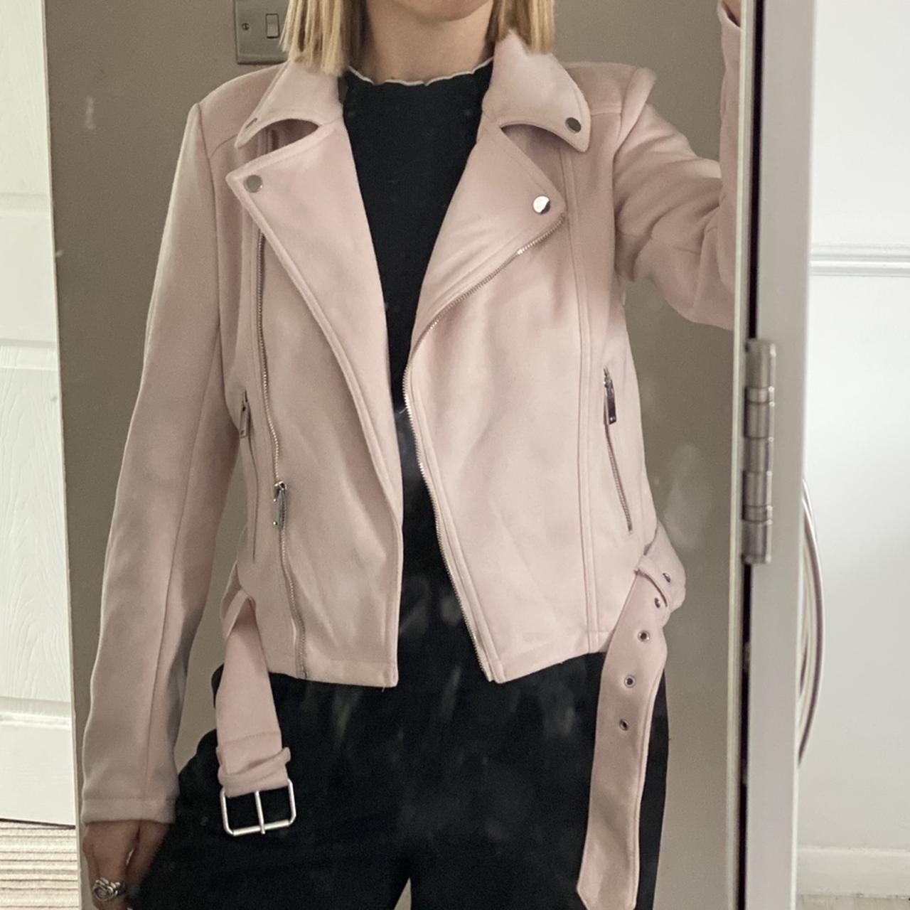 Baby pink suede jacket online