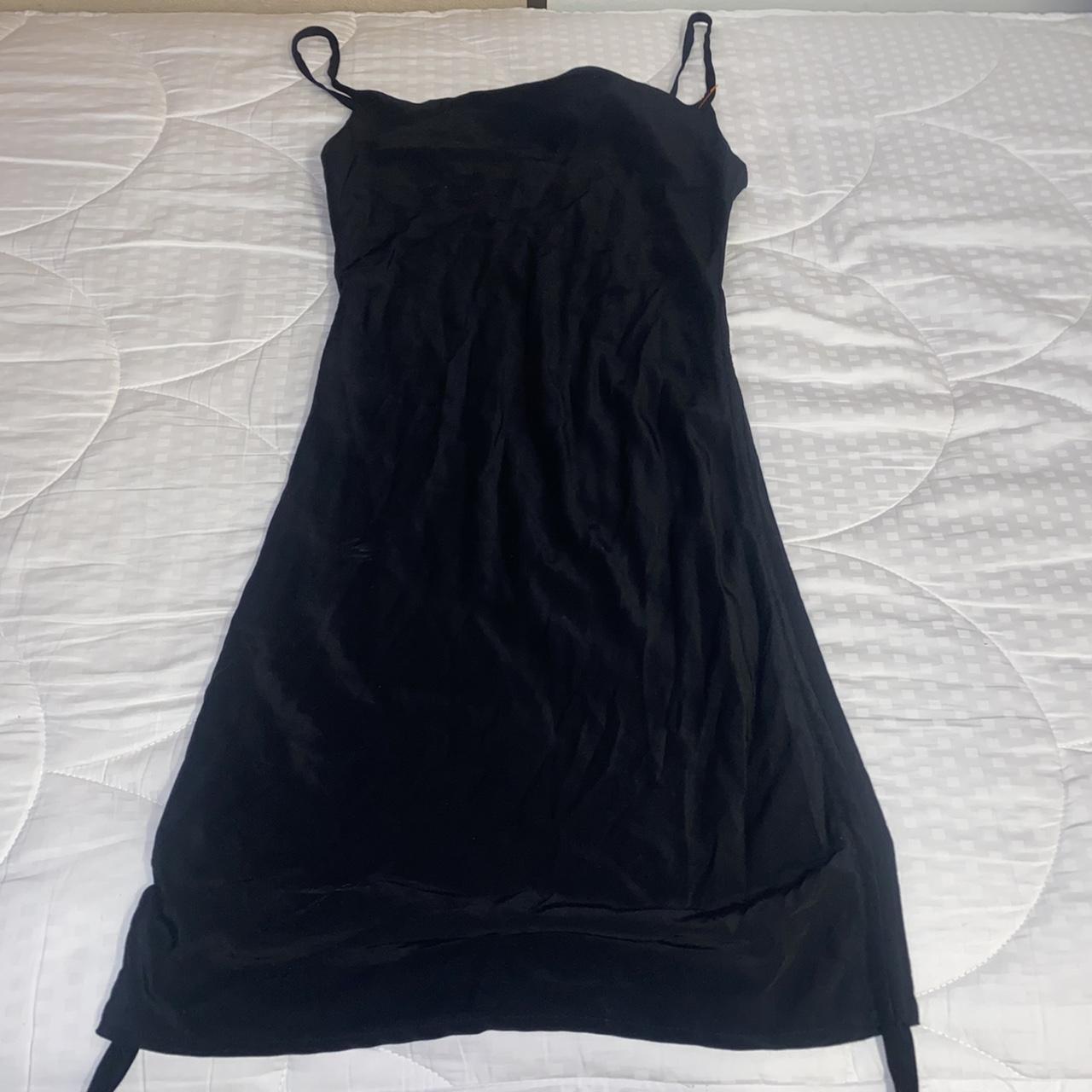 shirt midi length cowl neck little black dress w/... - Depop