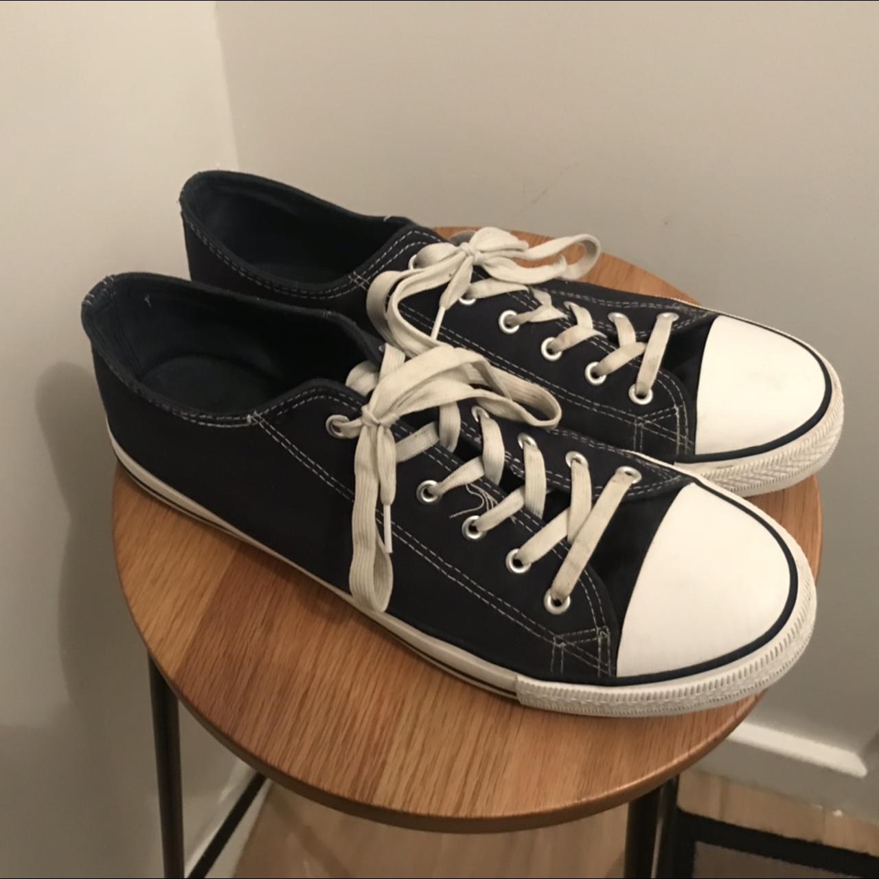 White and Dark Blue Avenue Shoes, in good condition,... - Depop