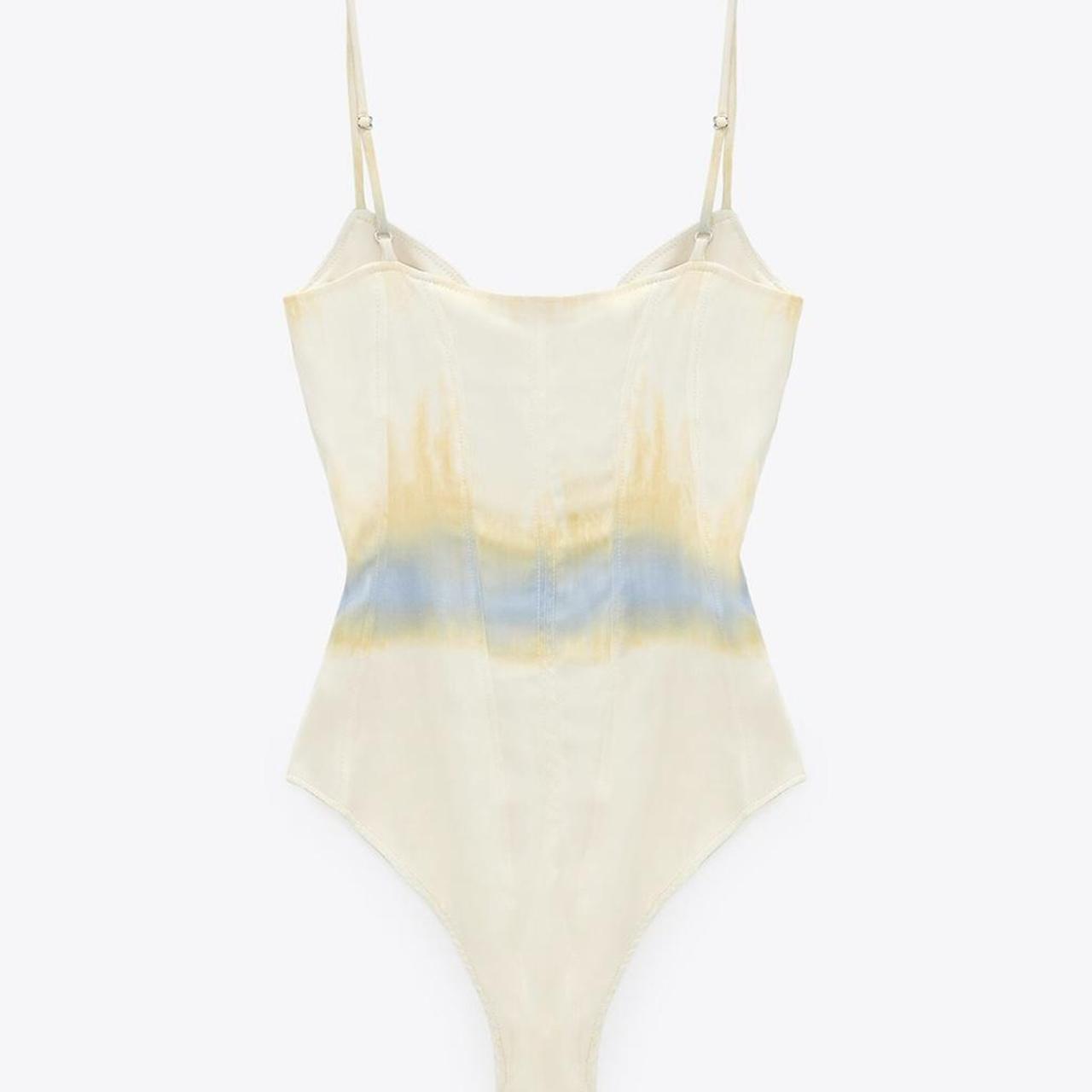 zara satin tie dye bodysuit