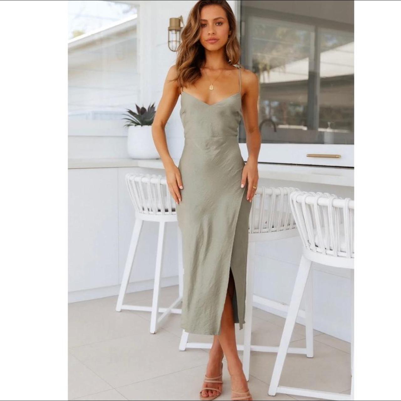 Hello Molly crashing prom midi dress in green... Depop